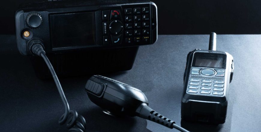 A pair of mobile two-way radios for communication